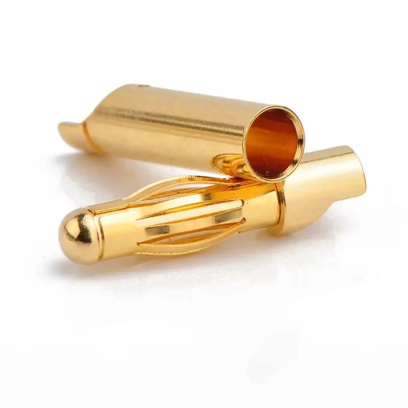 Free Shipping Amass 10/20 Pairs 4mm Gold Plated Bullet Connector for Rc Battery Esc Plug