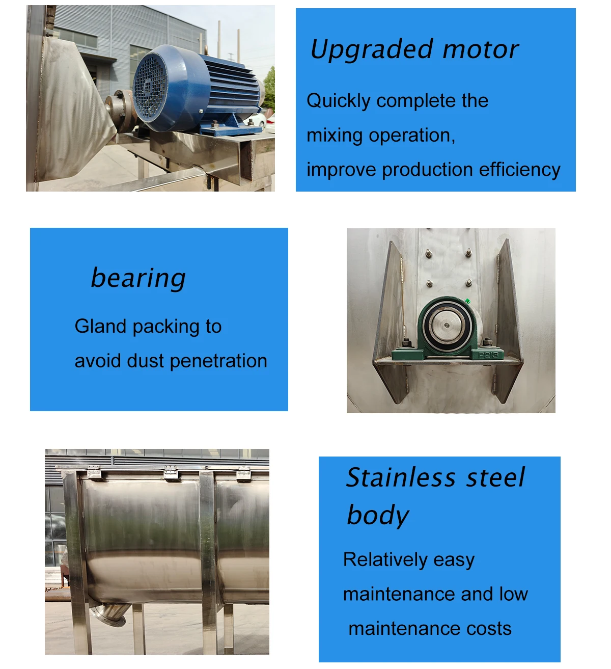 500kg 1 Ton Industrial Mixer Dry Food Milk Powder Mixing Equipment Meat Sauce Fishball Paste Condiments Powder Mixer Machine