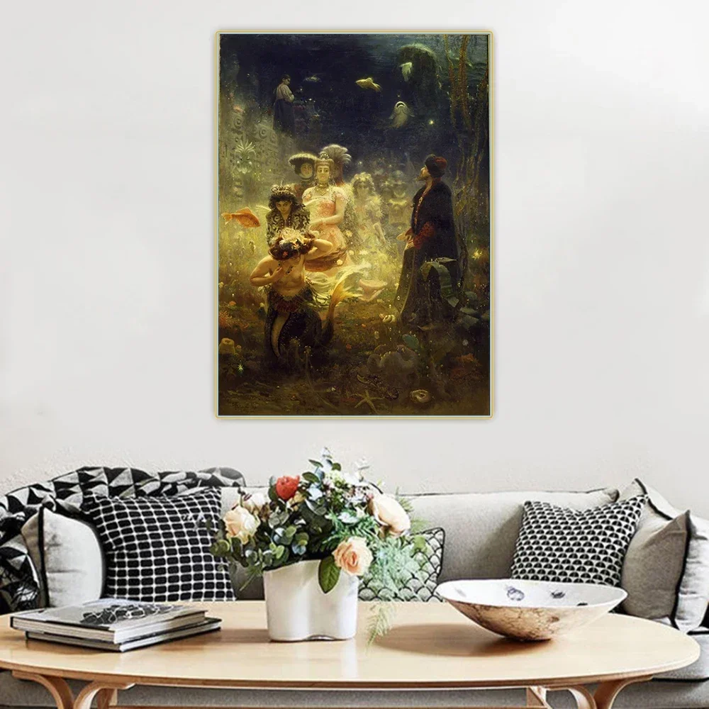 Citon Ilya Yafimovich Repin《Sadko》Canvas Art Oil Painting Artwork Poster Painting Decorative Picture Wall Decor Home Decoration