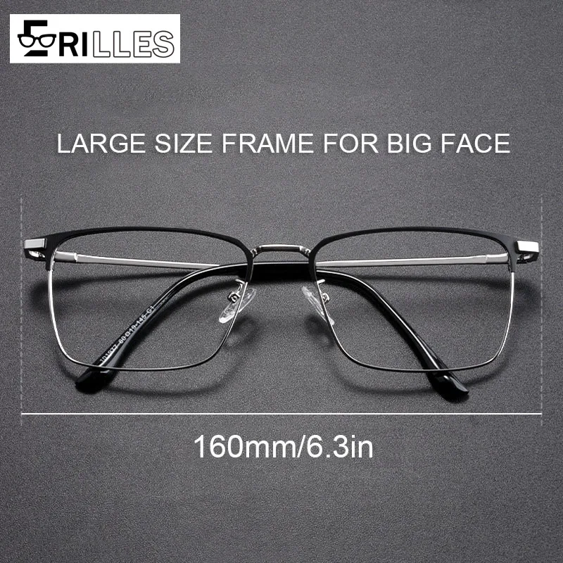 Klassische Titan-Brillengestelle, halbrandloser Blaulichtschutz, nicht magnetische Business-Brille für Herren, leicht und langlebig