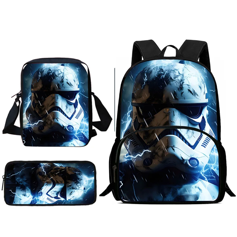 3Pcs Set Star Mandalorians Child Backpacks Shoulder Bag Pencil Case Pupil Large Capacity School Bags for Boys Girls Best Gift