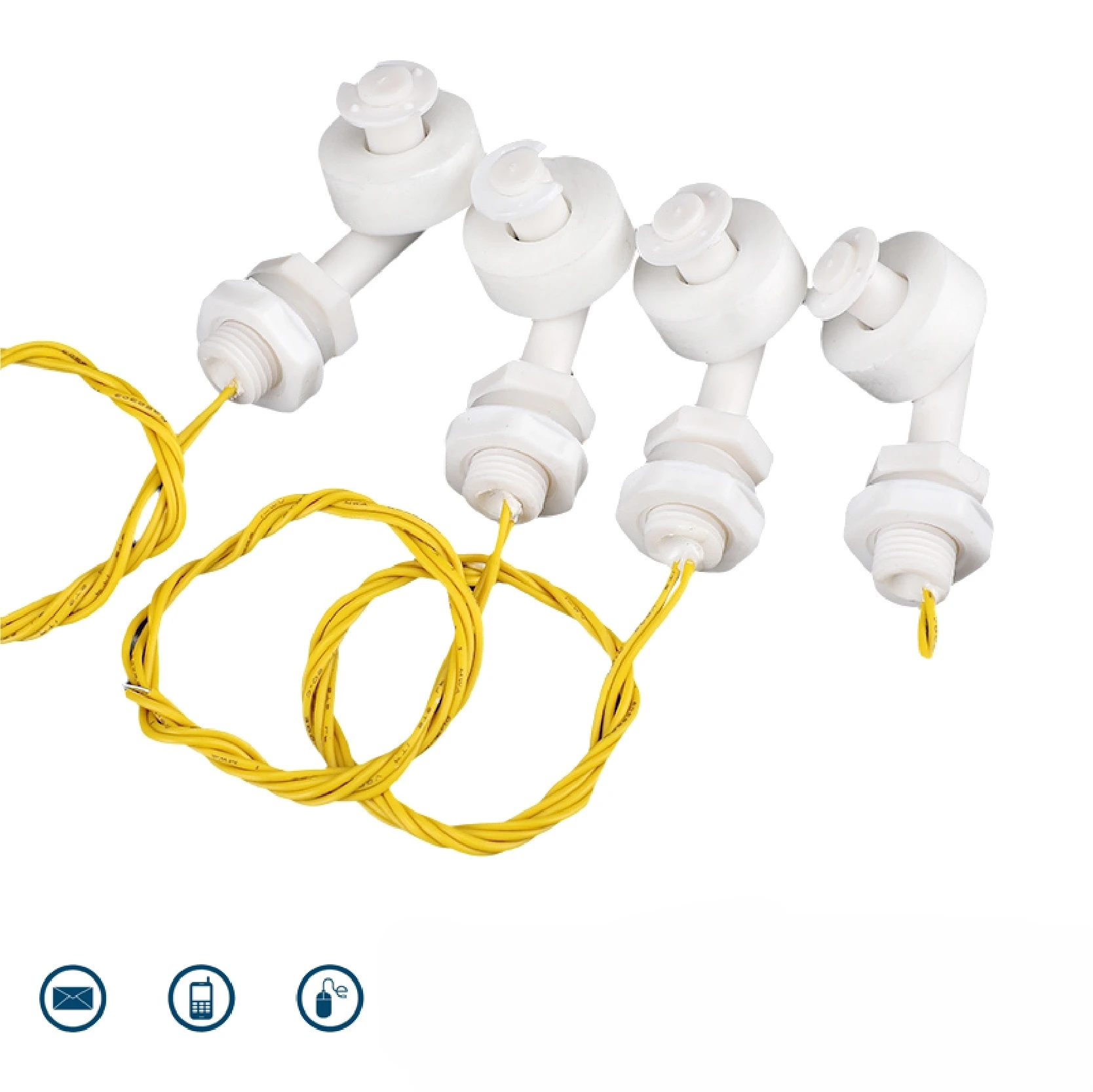 

Side Mount Angle Float Switch Liquid Level Sensor Water Tank Float Switch PP Plastic Corrosion Resistant Water Level Control