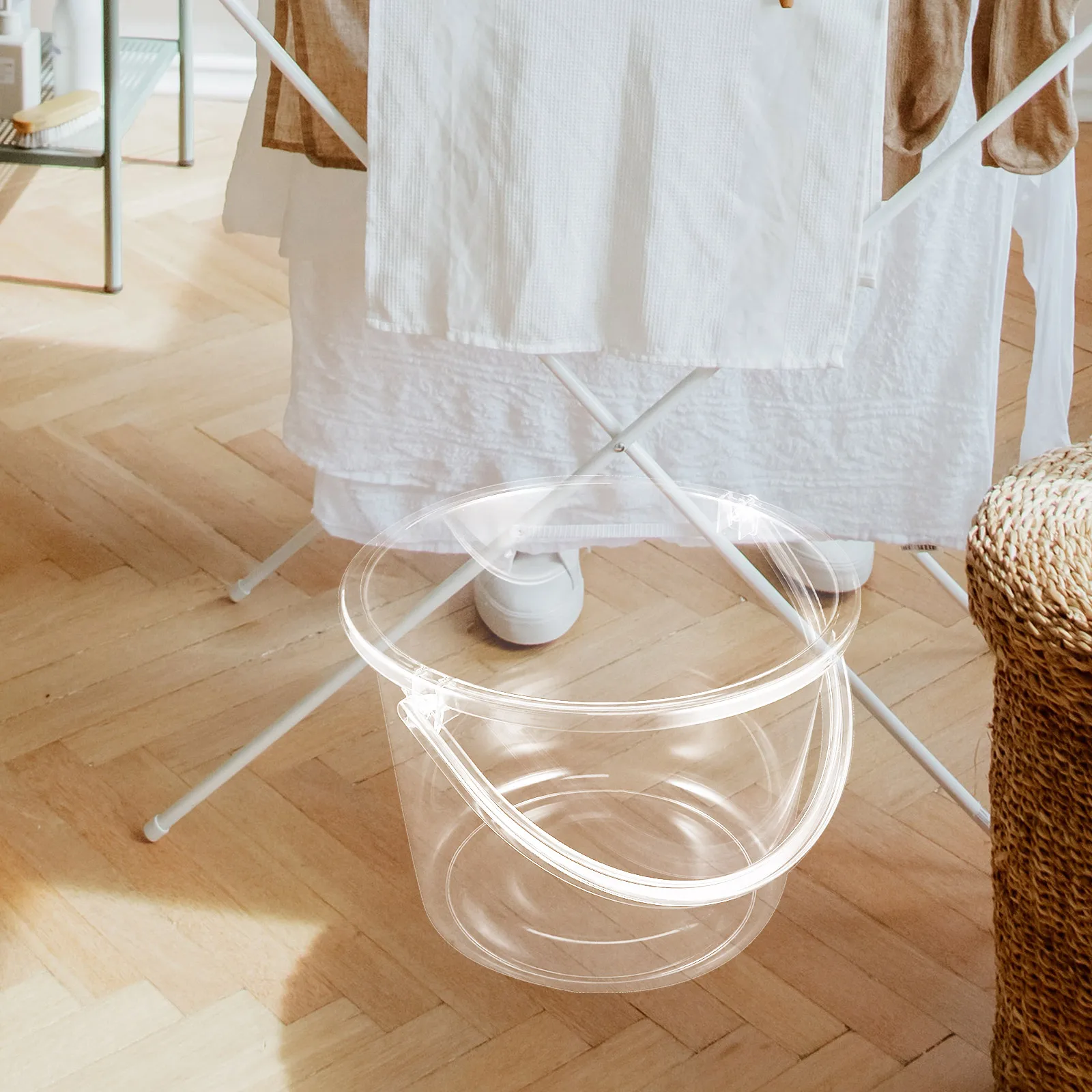 

Plastic Water Bucket With Handle Large Capacity Portable Multipurpose Bucket For Home Garden Dorm Washing Gardening Use