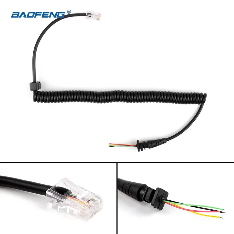 HMN3596A PTT Mic Microphone Cable for KENWOOD TM-231 241 Motorola GM300 GM338 GM3188 GM3688 ICOM HM-118N Radio Accessories