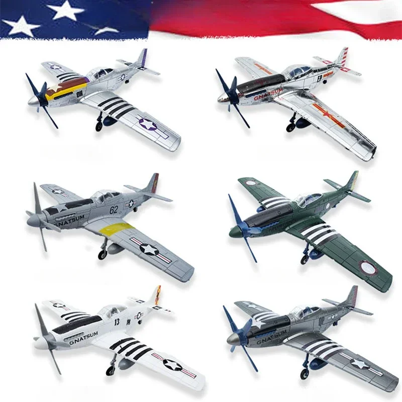 

6PCS 1/48 WWII USA P-51 Mustang Fighter 4D Assemble Aircraft Military Model Toy