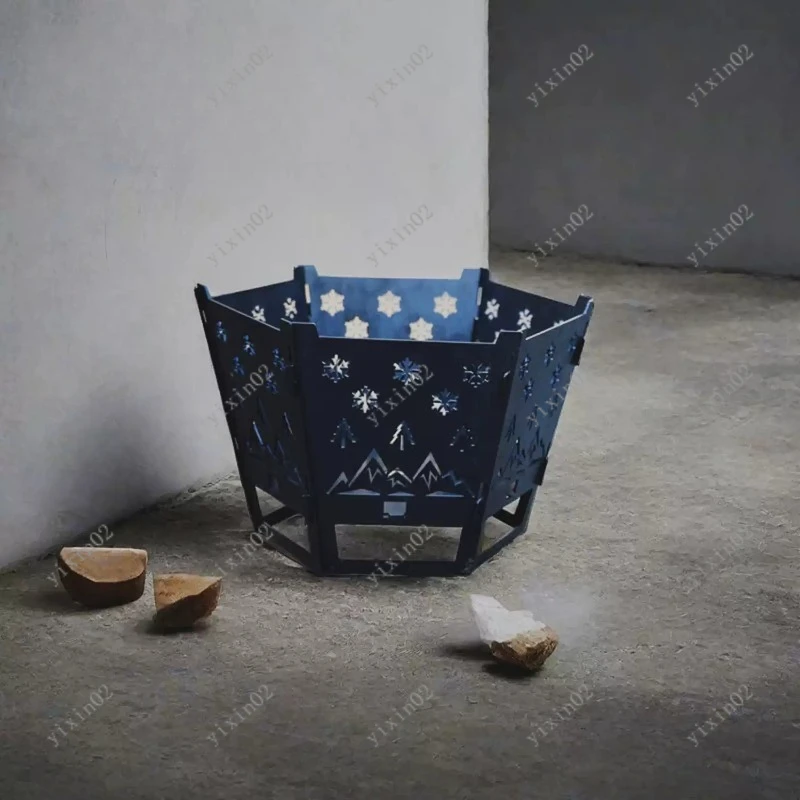 

Portable Foldable Camping Fire Pit Multifunctional Fire Rack for Outdoor BBQ & Tea Making