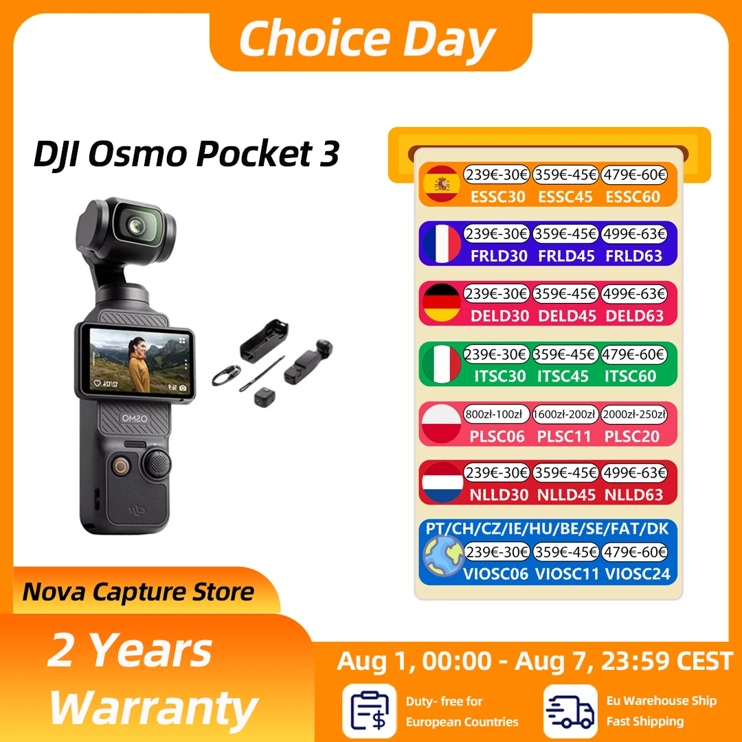 Nouveau DJI Osmo Pocket 3, capteur puissant de 1 pouce, 4K/120fps, écran tactile rotatif de 2 pouces, DJI Pocket 3 neuf