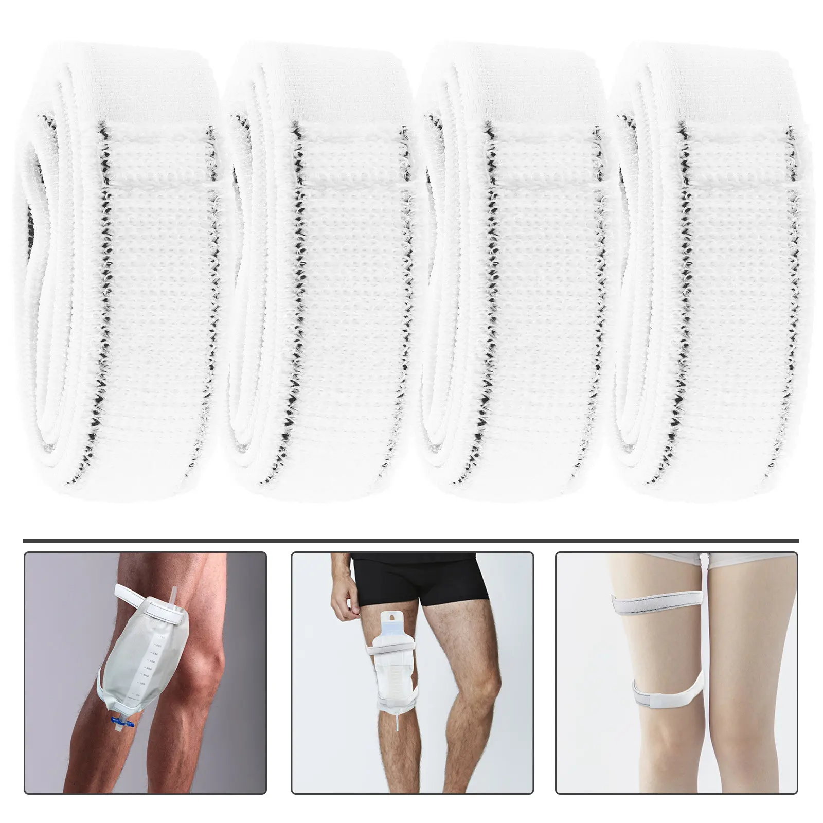 

Комплект из 4 фиксирующих ремней для катетера: легкие нейлоновые ремни для стабилизации катетера, регулируемые фиксаторы для мочеприемников для пациентов