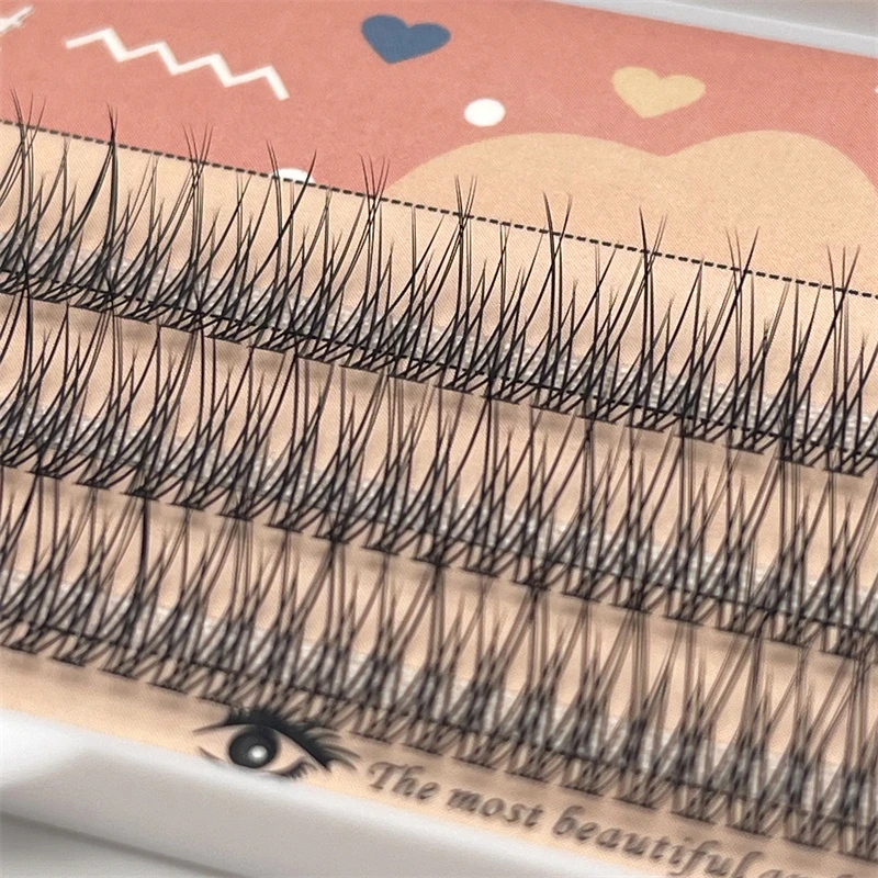 120 clusters of fish tail shaped makeup Eyelashes, natural and soft False Eyelashes, self grafting mink eyelash extension tool