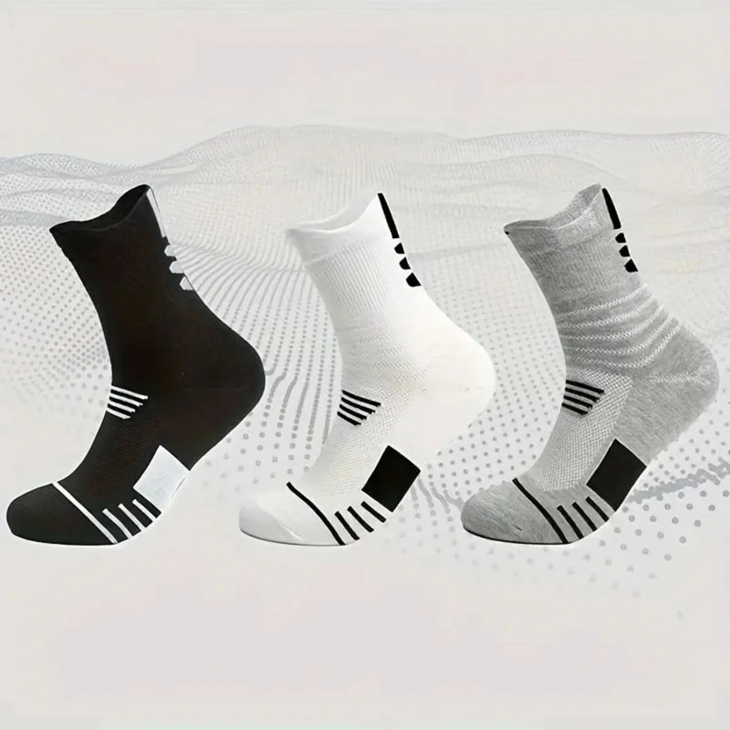 3 Paar Herren-Komfortsocken mit Polsterung für Sport und Outdoor-Aktivitäten – Detail 1