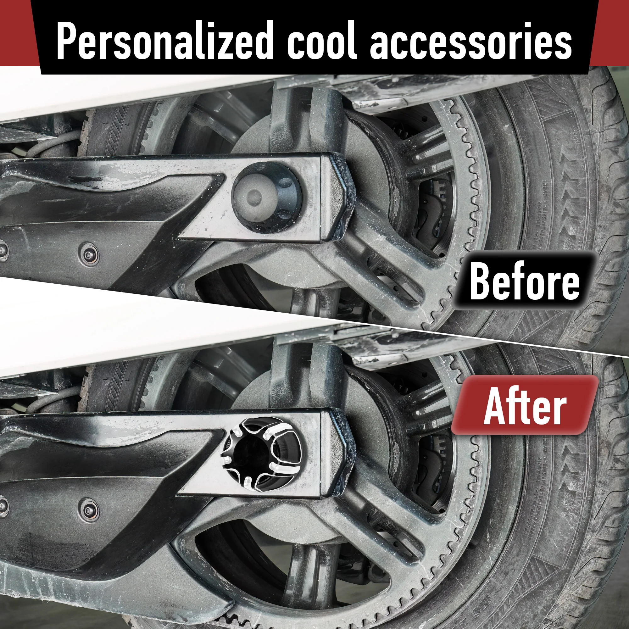 New Design Aluminum Axle Caps | Protective Cover for Spyder RT/F3 (2018-2025) Rear/Front Axle Nuts