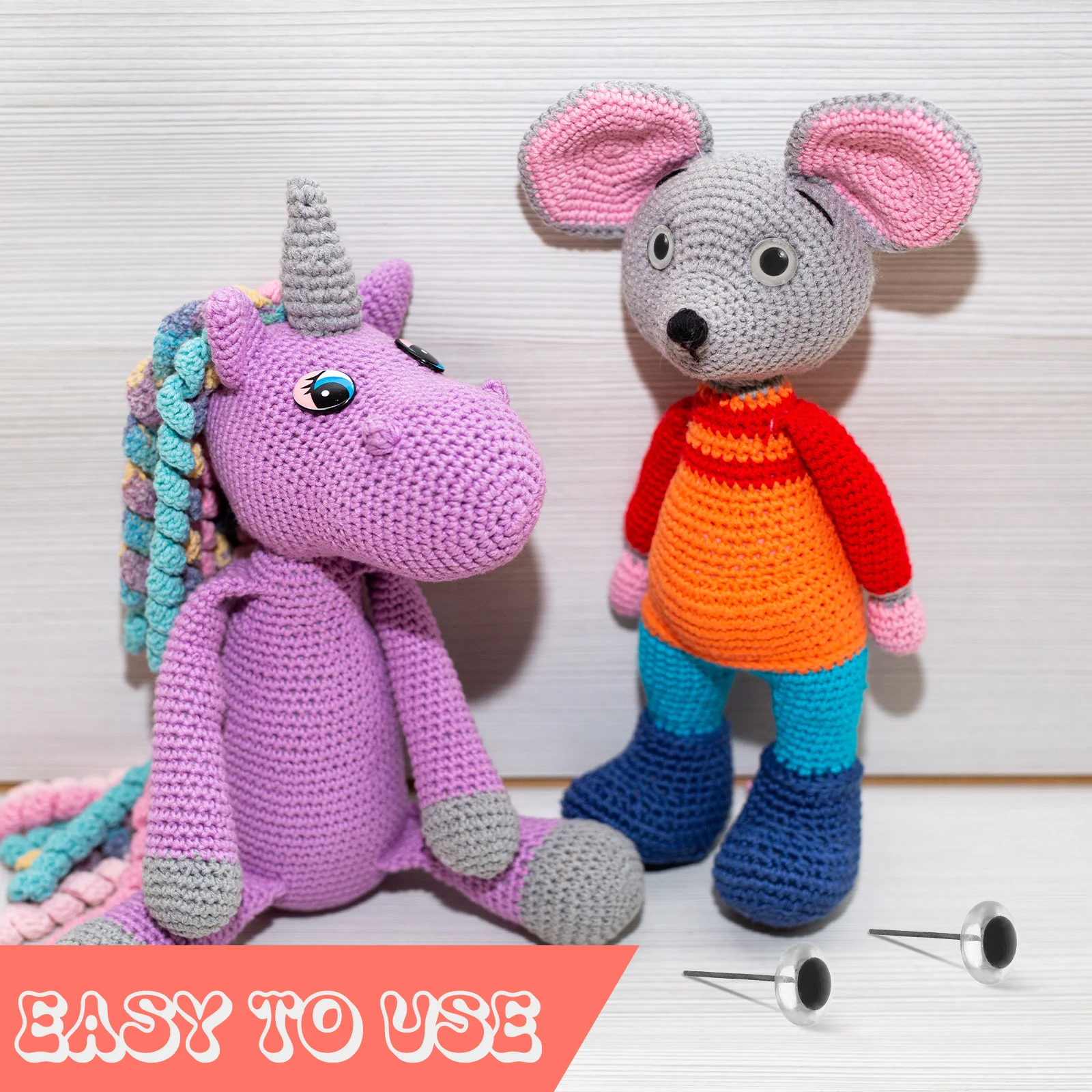 100Pcs Handmade Glass Eyeballs Realistic Round Safety Eyes 3-12Mm for Crochet Needle Felting Knitted Animal Making