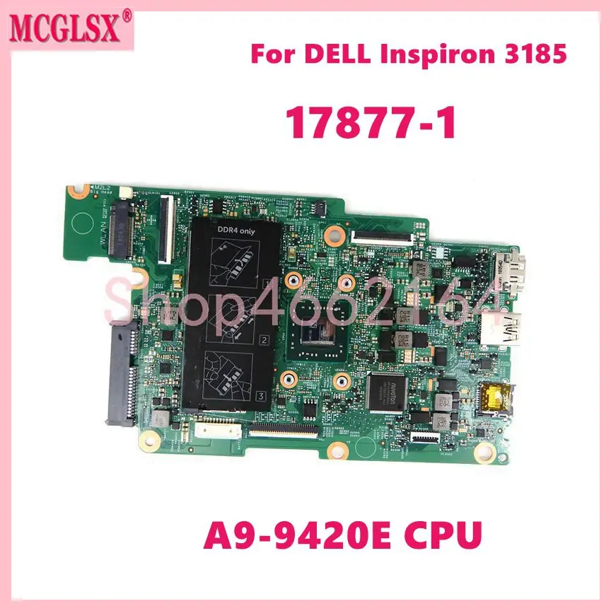 17877-1 With A9-9420E CPU CN-02RK54 45DW15 Notebook Mainboard For DELL Inspiron 11 3180 3185 2-in-1 Laptop Motherboard