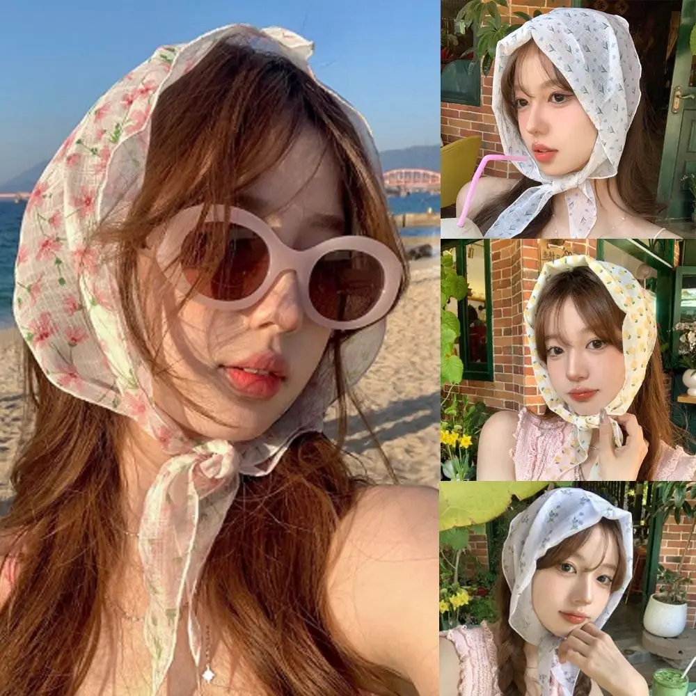 Light Weight Floral Hair Bandanas Hair Accessories Breathable Floral Turban HeadWrap Comfortable to Wear Summer Spring