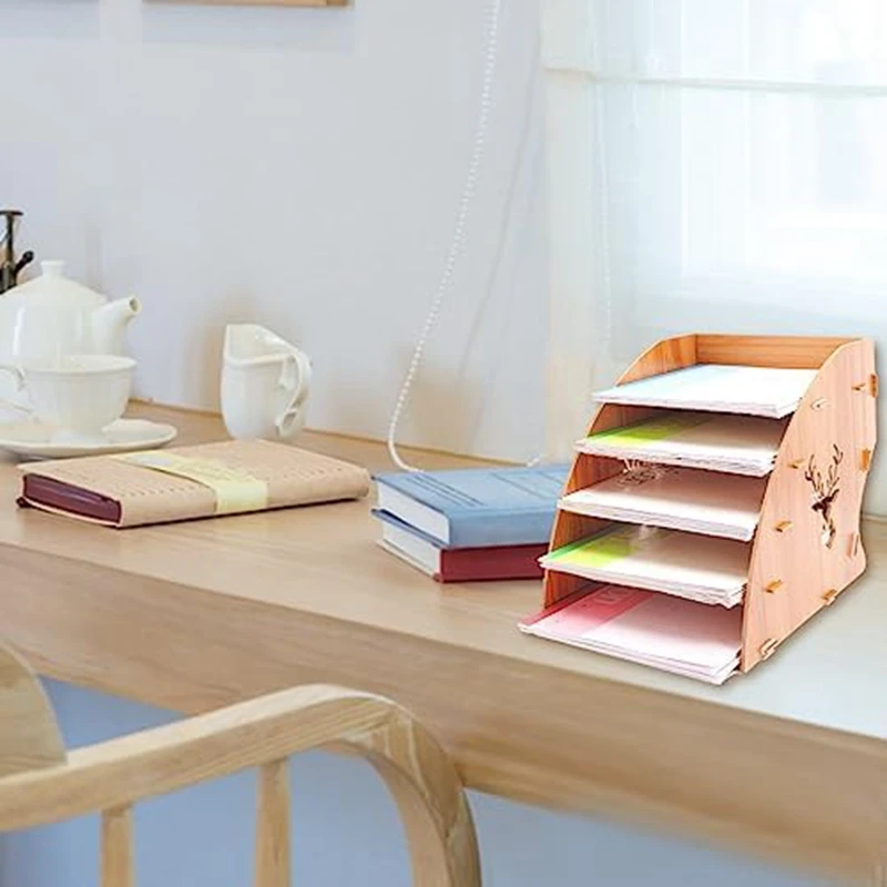 데스크탑 종이 정리함 파일 거치대, 문서 편지 분류기, 트레이 메일 랙, 1 개