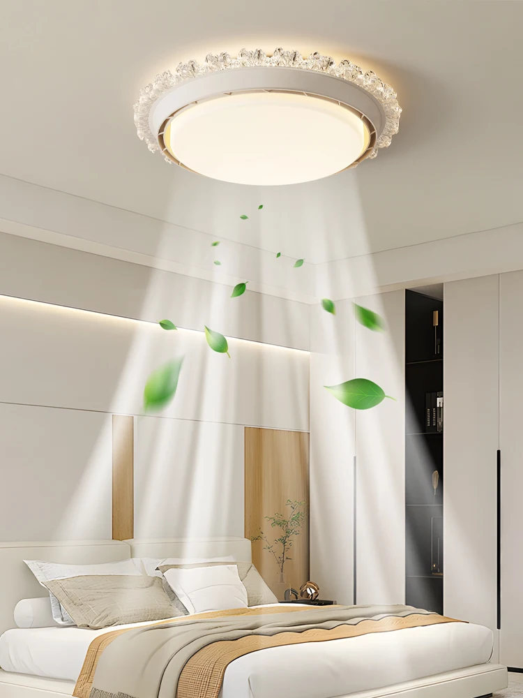 مصباح مروحة خالي من الشفرة على الطراز القديم الأوسط لغرفة النوم والدراسة وغرفة المعيشة غير مرئي وصامت وبسيط وصوت متكامل ضوء السقف #5