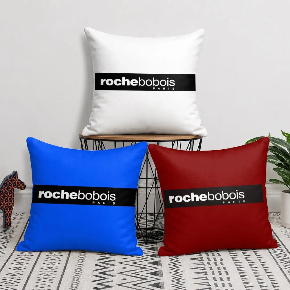 R-Roche Fashion B-Bobois Cushion Cover Silky Short Plush Invisible Zipper Dustproof Sofa Pillow Case For Home Decor