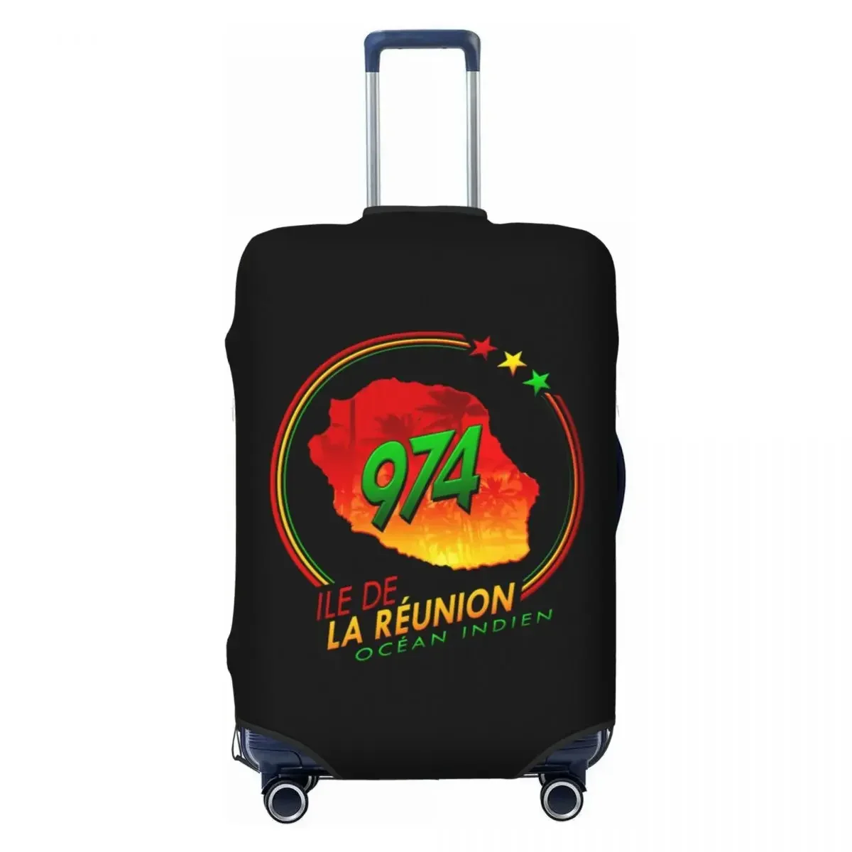 

Custom 974 Reunion Island Luggage Cover Cute Ile De La Reunion Suitcase Protector Covers Suit For 18-32 inch