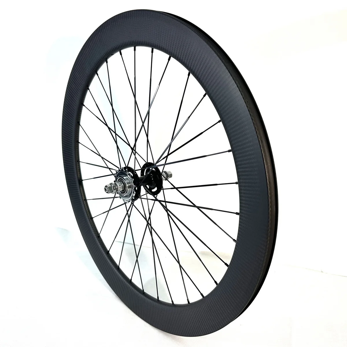 700C Track Bike Fixed Gear Carbon Wheelset 60mm Height 25mm Width Clincher Single Speed Bicycle Tubular Wheels Flipflop Hub