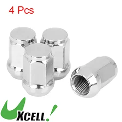 UXCELL 4 Pcs Chrome Bulge Acorn Wheel Lug Nuts Racing Bolt Wheel Parts M14x1.5 Cone Seat for Car Accessories