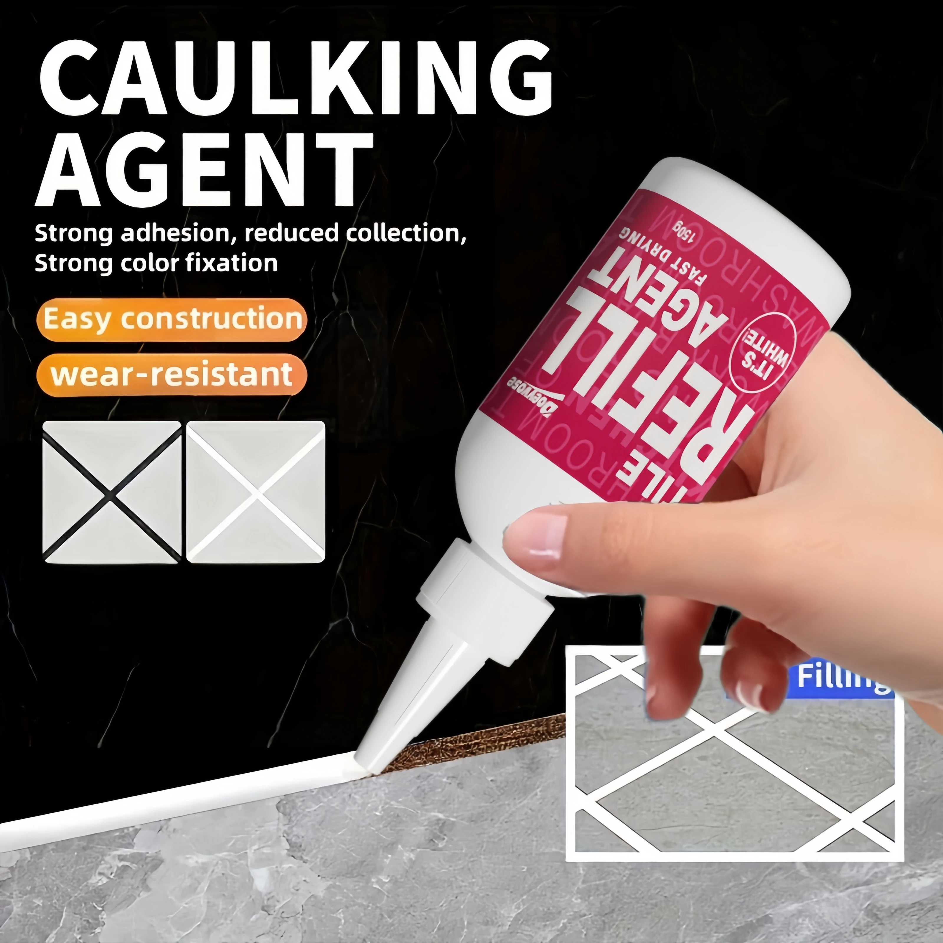150ml Tile Gap Filler White Anti-Mold Grout Sealer Fast Cure Ceramic Tile Joint Repair Agent in Bottle