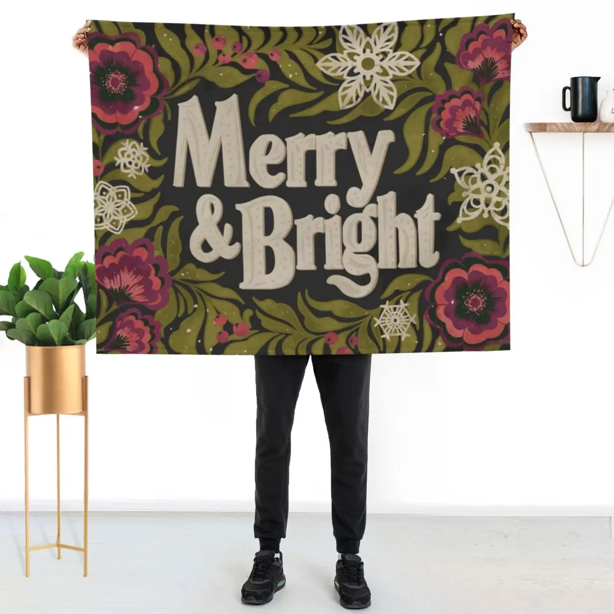 Merry and Bright Throw Blanket Plaid Flannel Extra Large Throw Shaggy Sofa Soft Beds Blankets