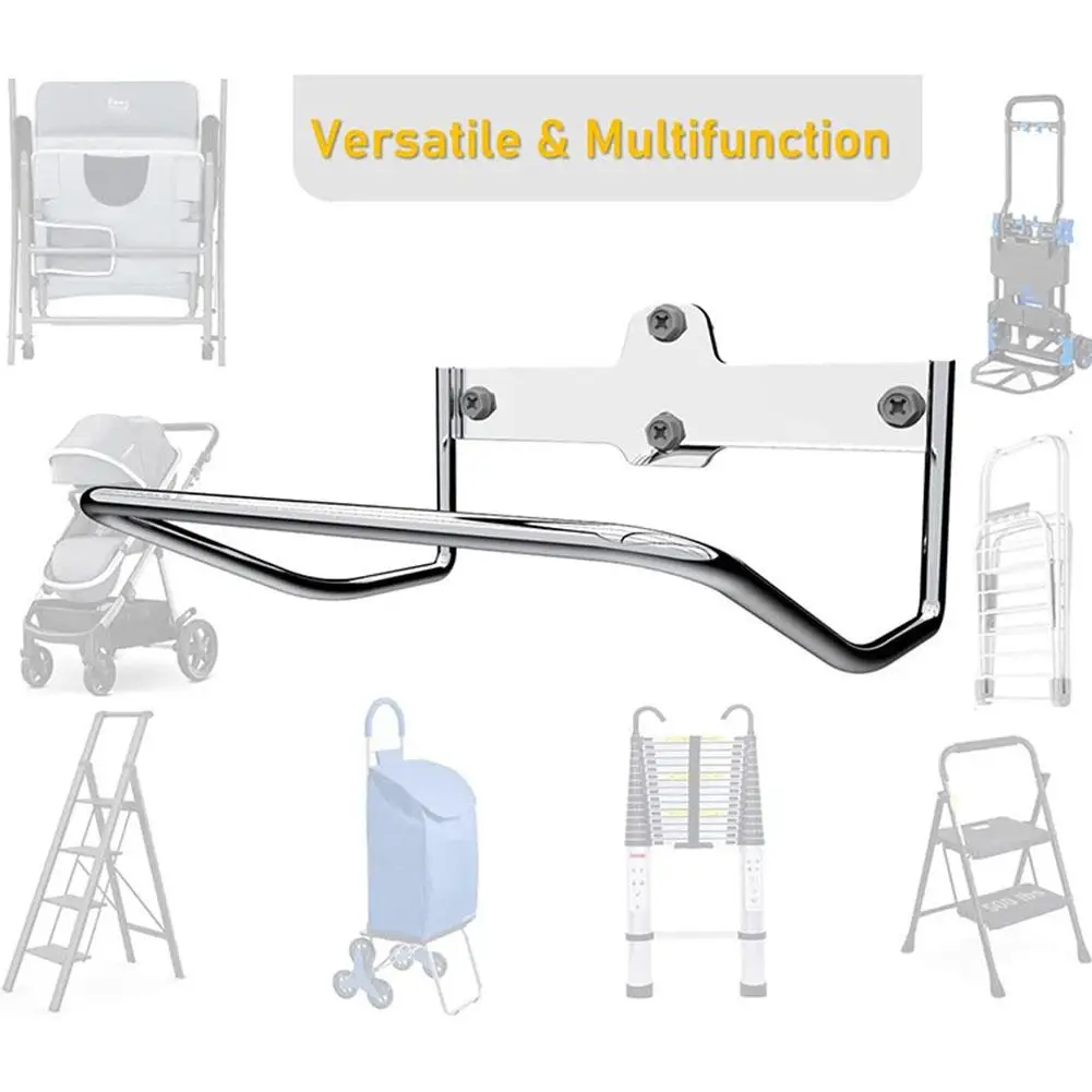 Heavy Duty Ladder Rack Hanger Garage Wall Storage Multifunctional Ladder Holder for Strollers Folding Chairs Home Organizer