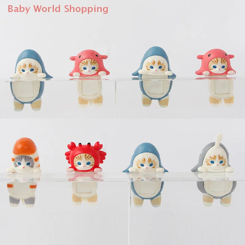 1/12 قطعة Kawaii القط التماثيل صندوق أعمى عمل الشكل لطيف دمية صندوق الغموض الهاتف المحمول اكسسوارات السيارات الديكور اللعب