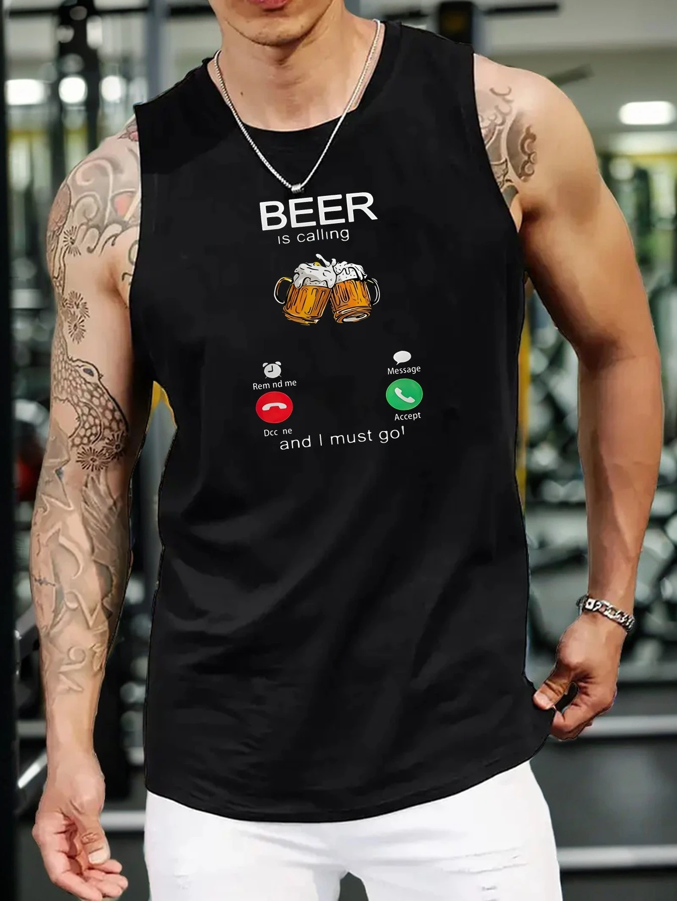 

Beer is calling for you. Men's casual breathable and comfortable sleeveless vest. Men's sport vest. Men's fitness vest.