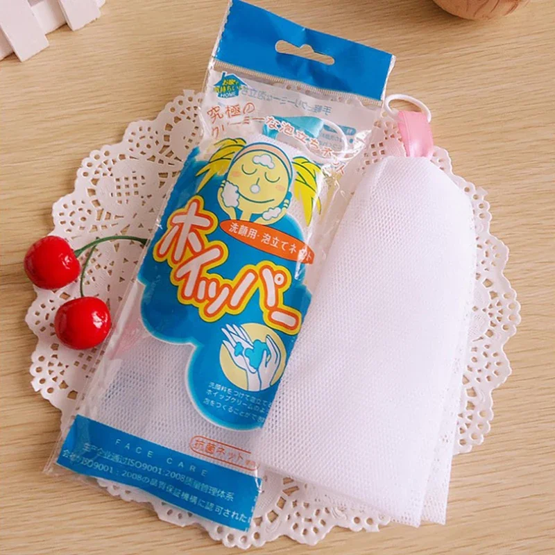 1PC Facial Body Cleansing Soap Foaming Net Bubble Helper Mesh Cleanser Bath Washing Tools Bathroom Accessories Random Color