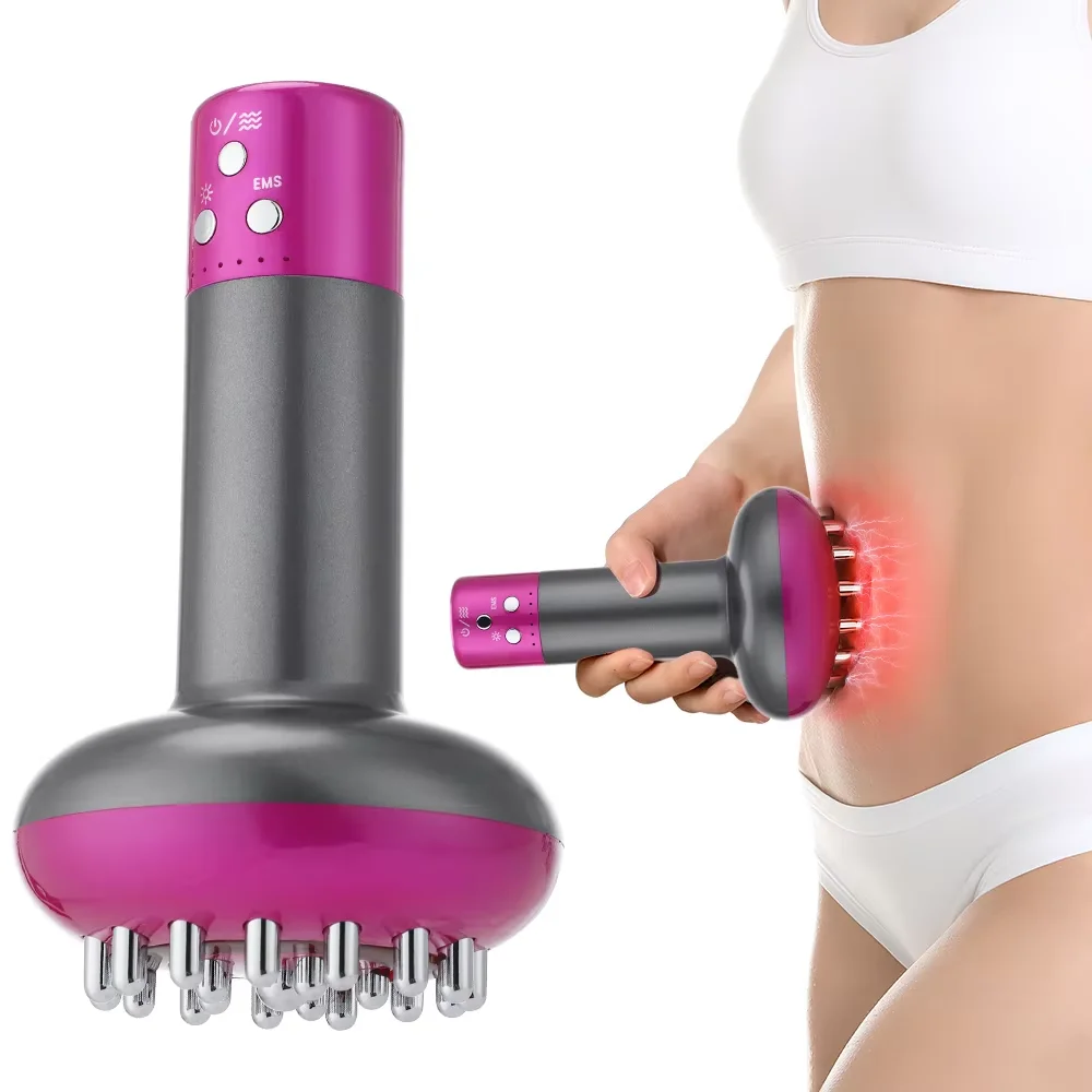 Electric Lymphatic Drainage Machine Meridian Body Massage Brush Microcurrent Anti Cellulite Guasha Heat Physiotherapy Apparatus