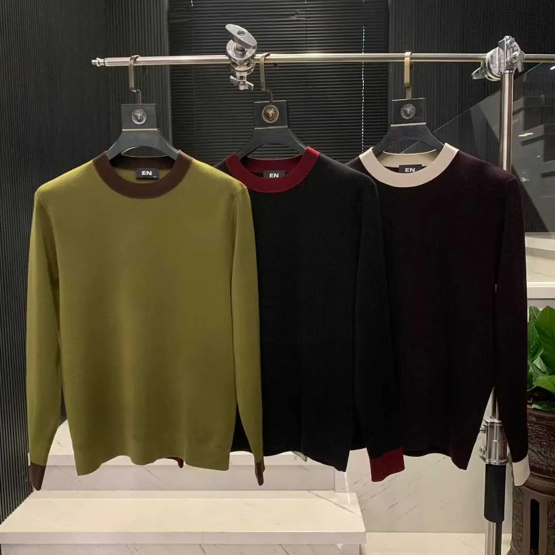 

Comfortable Knitted Wool Sweater Men's Base irt Lightweight Color Blo Design Autumn Winter High End Feeling
