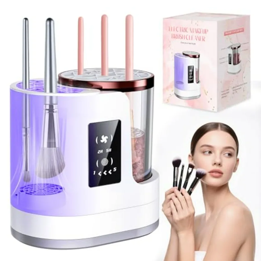 

Electric Makeup Brush Cleaner Machine with Automatic Cleaning and Drying Functions Portable Makeup Brush for Makeup Lovers
