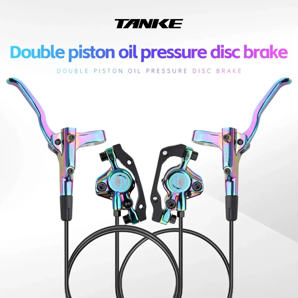 TANKE MT200 Bike Hydraulic Disc Brake MTB Brake BL BR 800/1600mm Bicycle Brake 2 Piston 3 Finger Steel Lever Bike Parts Upgrade