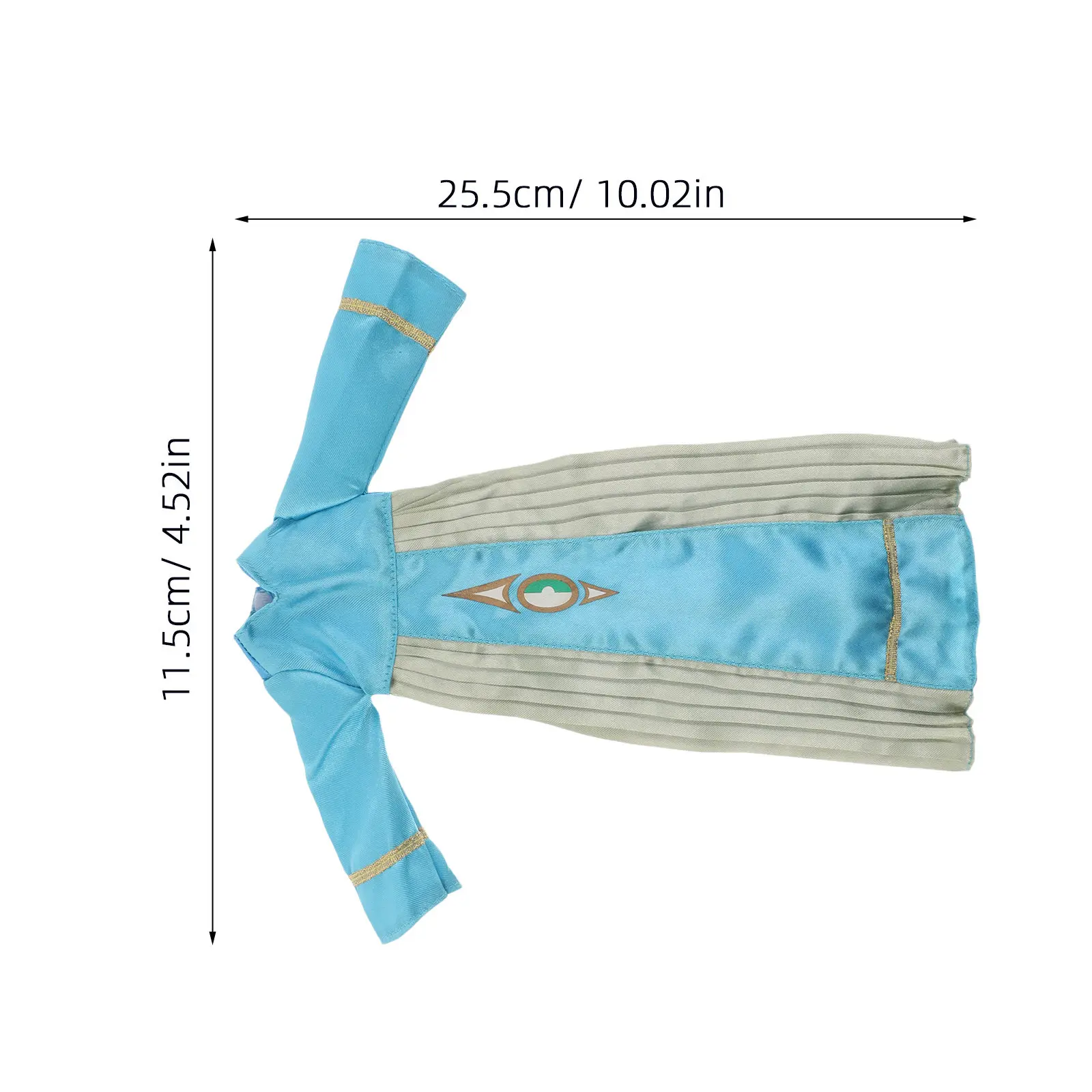 4-delige islamitische garderobeset voor 11 inch baby blauwe thobe-outfit bescheiden Arabische culturele verkleedkleding rollenspel cadeau