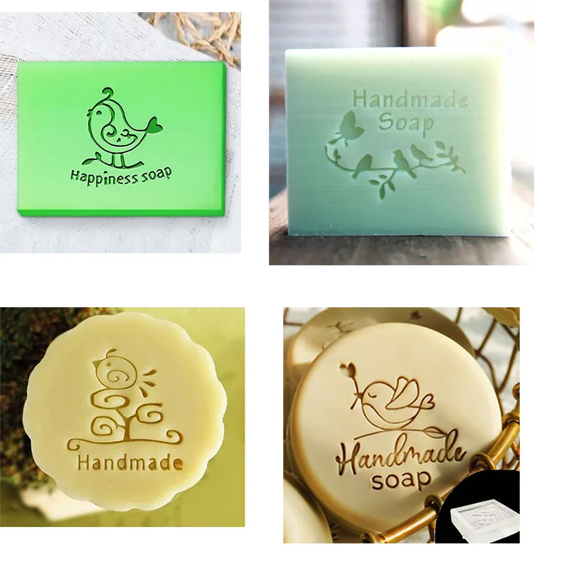 

Handmade Soap Stamp with Handle, Transparent Natural Soap Seal, Animal Birds, Alphabet, English Letter, Clear Acrylic