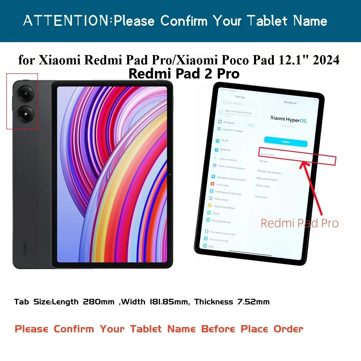 2 Pack Tempered Glass Screen Protector for Xiaomi Redmi Pad 2 Pro / Redmi Pad Pro 12.1