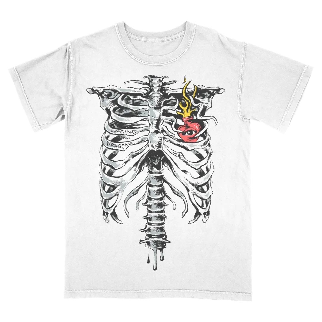 Feel It in My Bones Skeleton Tee Imagine Dragons Graphique Hommes Femmes Surdimensionné Y2k Décontracté Coton Lâche Harajuku Mâle Vêtements T-shirts