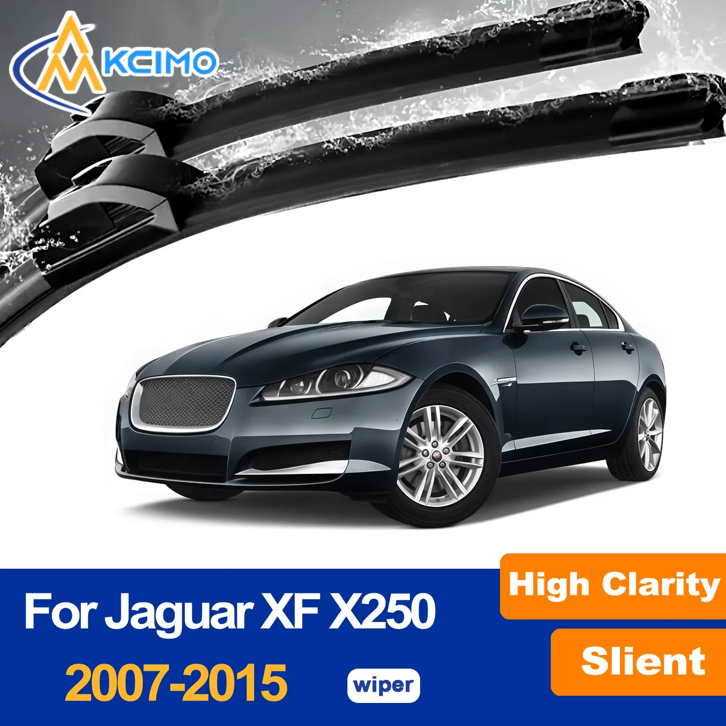 Front Windshield Wiper Blades Set For Jaguar XF X250 2007-2015 Easy Install Quiet Streak-Free Wiper Blades​