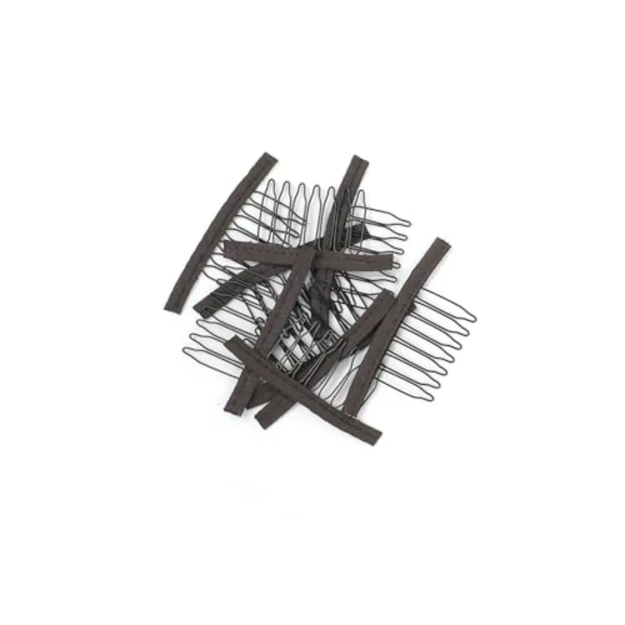

Wig clips and combs for wig cap making, plastic, black, 30 pcs, 7-teeth design for secure fit