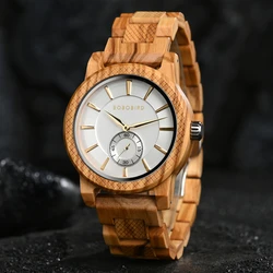 BOBO BIRD Reloj de pulsera de madera para hombre, accesorio de pulsera único con contraste de Color simple, personalizado, envío directo