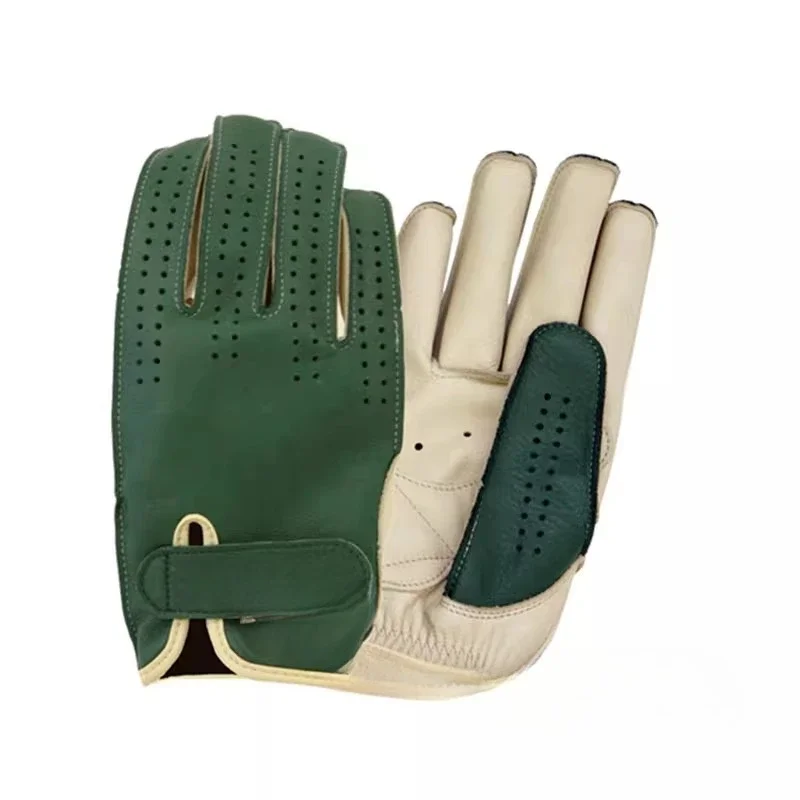 Motorcycle waterproof and breathable cowhide three season knight short gloves