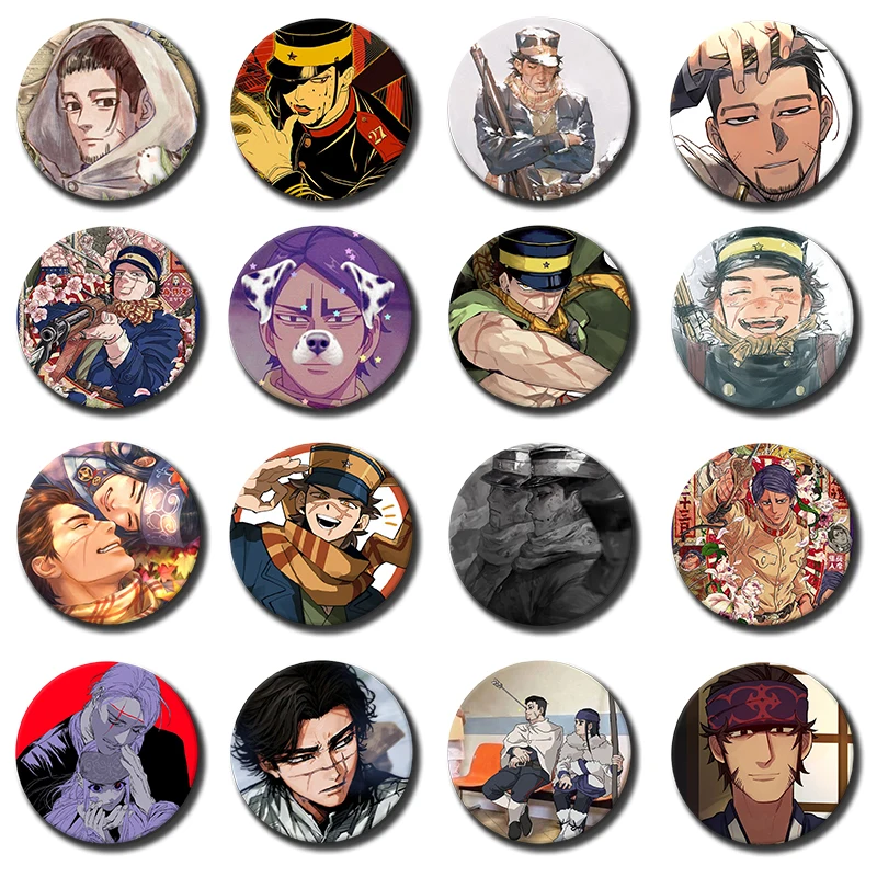 Anime G-Golden K-Kamuy Badge Cartoon Character Enamel Brooches Backpack Clothes Hat Pins Jewelry Ornaments Gift for Kids Friends
