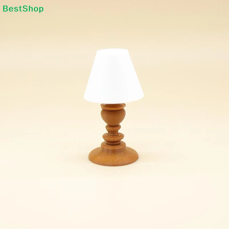 ☽Miniature Classical Table Lamp Ornament 1/12 Dollhouse Desk Lamp Model Dollhouse Decoration Building Sand Table Photo Props - view 4
