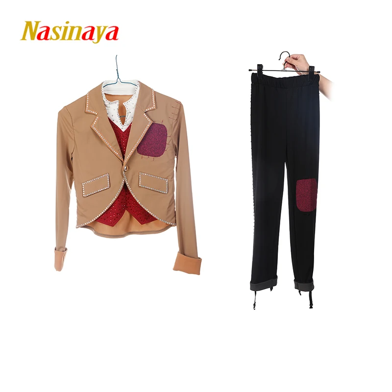 Nasinaya Boys' Figure Skating Competition Training Performance Clothing Leotard Children's Rhythmic Gymnastics Set Top And Pants