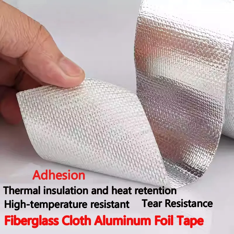 

Thickened Fiberglass Cloth Aluminum Foil Tape, High-Temperature Resistant, Sunproof, Waterproof, Insulation Tape, Sealing Tape f