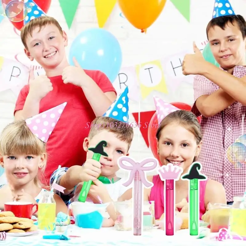 

R6FD Pack Of 9 Witch Hat Crown Bubble Wands Toy for Halloween Party with Bubble Solution For Kids Party Gathering Dressingup