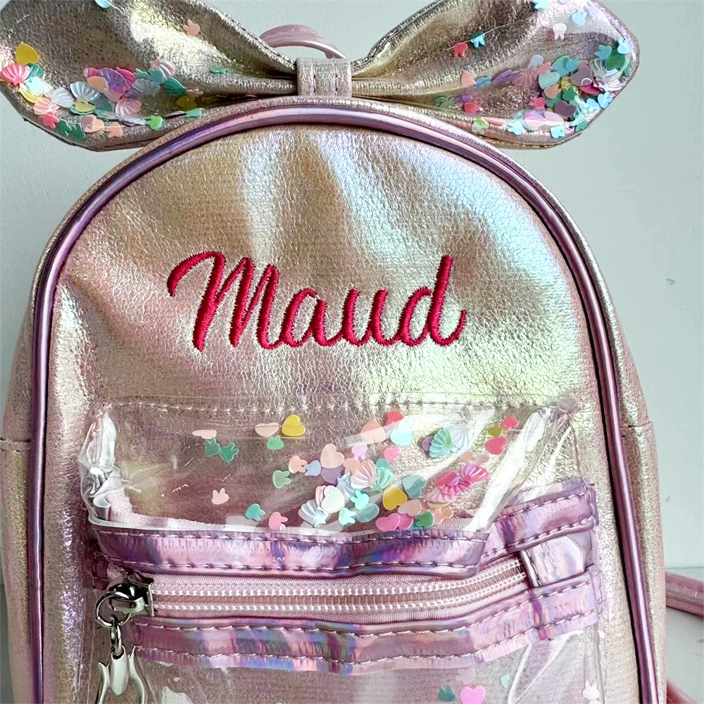 Kids Backpack Can Be Embroidered Name Children's Kindergarten Small Size PU Snackbag Personalized Name Kids Birthday Gift Bags