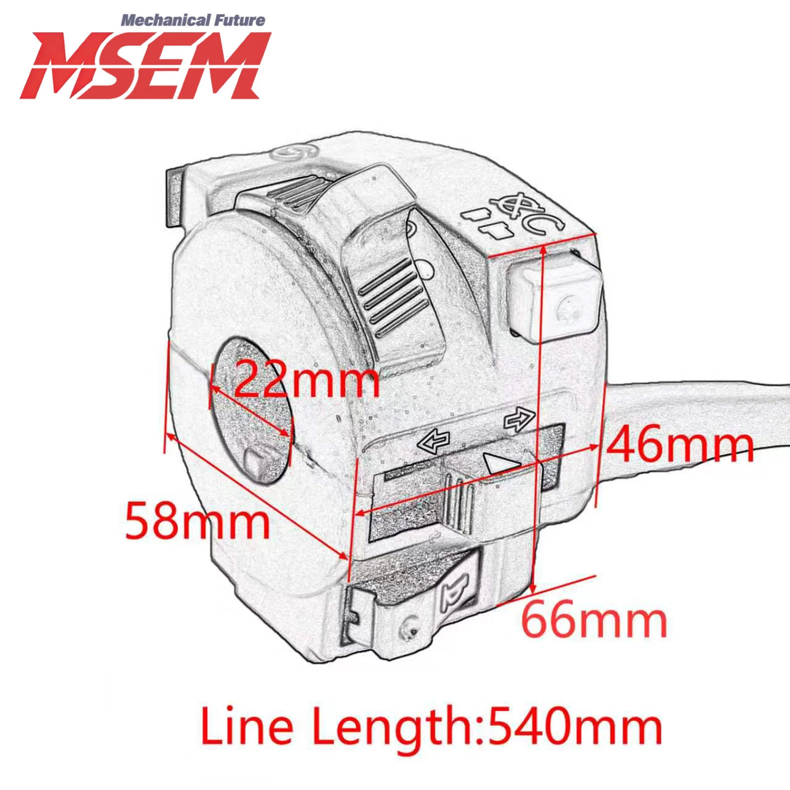 Motorcycle Handlebar Switch Assembly Multi-function Left Turn Signal Horn Choke Starter Switch For Yamoto/Sunl/KTM Yamaha Honda