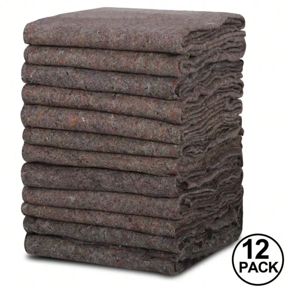 

12 Pack Moving Blankets Shipping Furniture Equipment Protection Pads Quilted